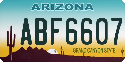 AZ license plate ABF6607