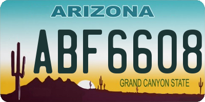 AZ license plate ABF6608