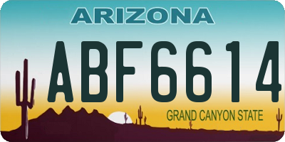 AZ license plate ABF6614