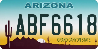 AZ license plate ABF6618