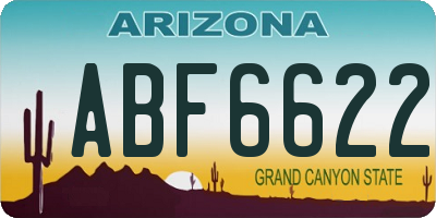 AZ license plate ABF6622