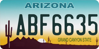 AZ license plate ABF6635