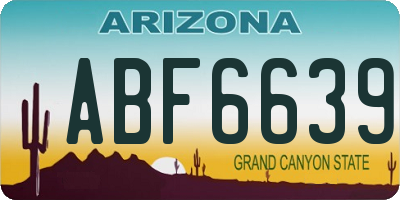 AZ license plate ABF6639