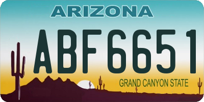 AZ license plate ABF6651
