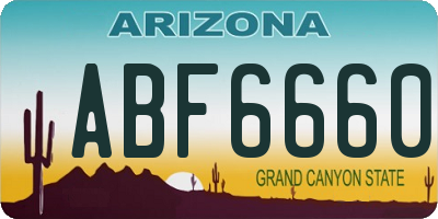 AZ license plate ABF6660