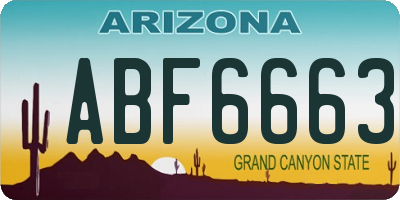 AZ license plate ABF6663