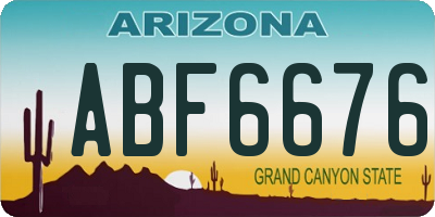 AZ license plate ABF6676