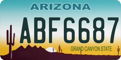 AZ license plate ABF6687
