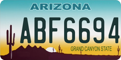 AZ license plate ABF6694