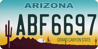 AZ license plate ABF6697