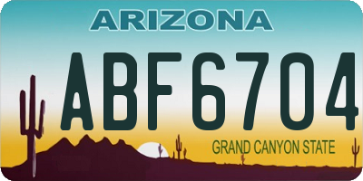 AZ license plate ABF6704