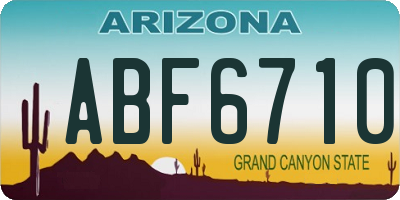 AZ license plate ABF6710