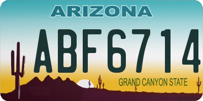 AZ license plate ABF6714