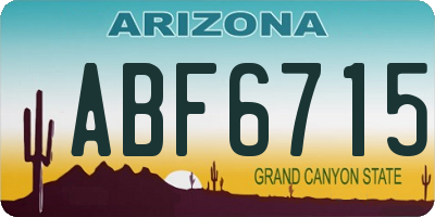AZ license plate ABF6715