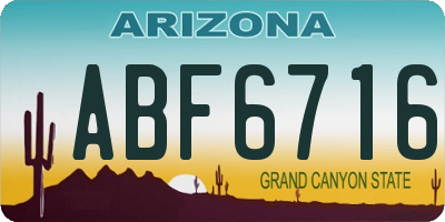 AZ license plate ABF6716