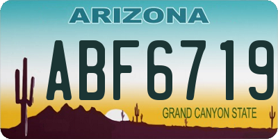 AZ license plate ABF6719