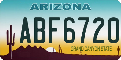 AZ license plate ABF6720