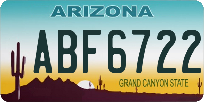 AZ license plate ABF6722