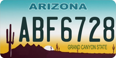 AZ license plate ABF6728