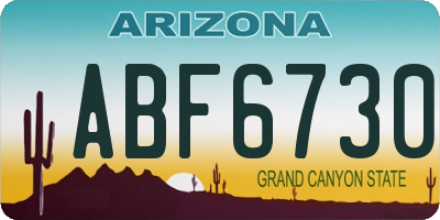 AZ license plate ABF6730