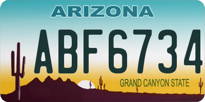 AZ license plate ABF6734