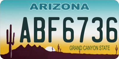 AZ license plate ABF6736