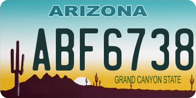 AZ license plate ABF6738