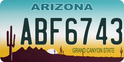 AZ license plate ABF6743