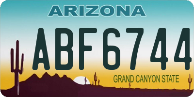 AZ license plate ABF6744
