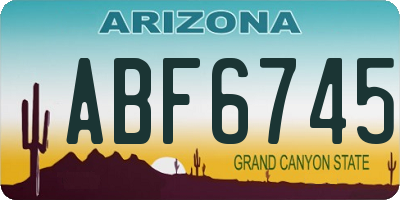 AZ license plate ABF6745