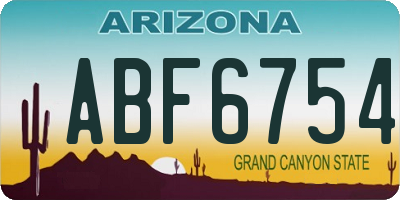 AZ license plate ABF6754