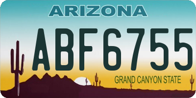 AZ license plate ABF6755