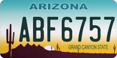 AZ license plate ABF6757