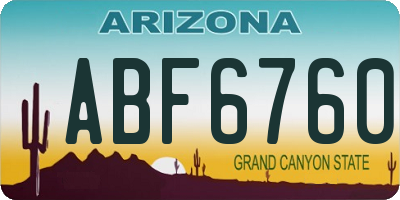 AZ license plate ABF6760