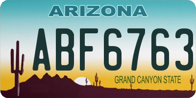 AZ license plate ABF6763