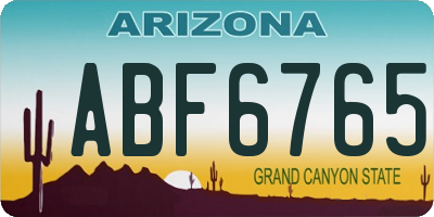 AZ license plate ABF6765