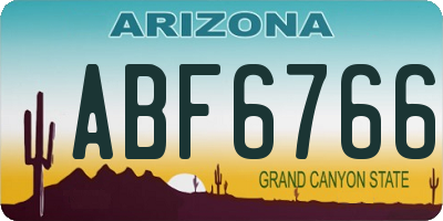 AZ license plate ABF6766