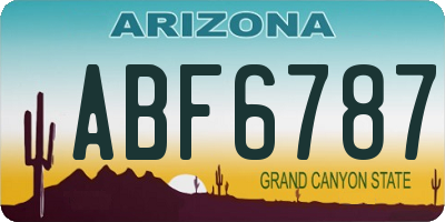 AZ license plate ABF6787