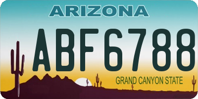 AZ license plate ABF6788