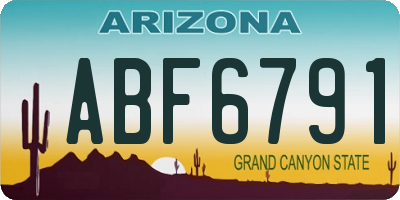 AZ license plate ABF6791