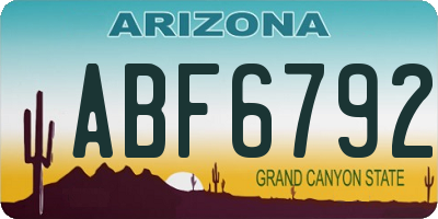 AZ license plate ABF6792