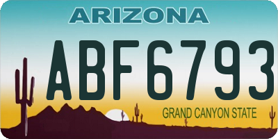 AZ license plate ABF6793