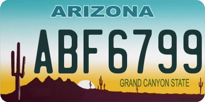 AZ license plate ABF6799