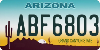AZ license plate ABF6803