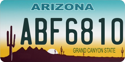 AZ license plate ABF6810