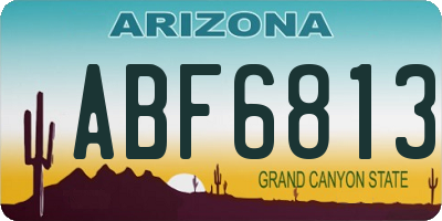 AZ license plate ABF6813