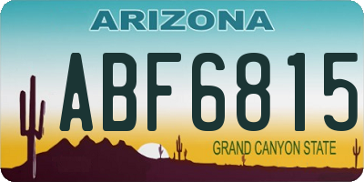 AZ license plate ABF6815