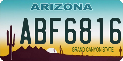 AZ license plate ABF6816