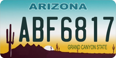 AZ license plate ABF6817