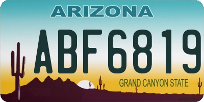 AZ license plate ABF6819